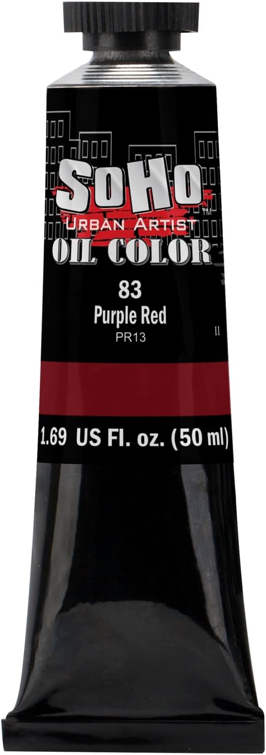 Soho Urban Artist Oil Paint - Purple Red, 50 ml Tube - Best Valued Oil Colors for Painting, Excellent Pigment Load