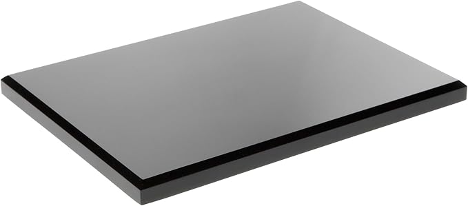 Plymor Black Acrylic Rectangular Beveled Display Base, 8" W x 6" D x 0.5" H, Pack of 3