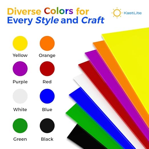 KastLite Colored Acrylic Sheets Nominal 6" x 6" - Plastic Sheet Easy to Cut, Saw, Shape, Laser Cut - Ideal for Arts & Crafts & DIY Projects- Durable, Lightweight, Scratch Resistant - Green 8 Pack