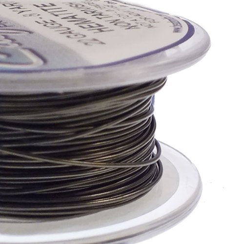 The Beadsmith Wire Elements Craft Wire – Tarnish Resistant, Soft Temper, Round, Hematite Color – 0.64mm, 22 Gauge, 8 Yard Spool – Jewelry Making, Wire Wrapping, Floral, & Other DIY Crafts