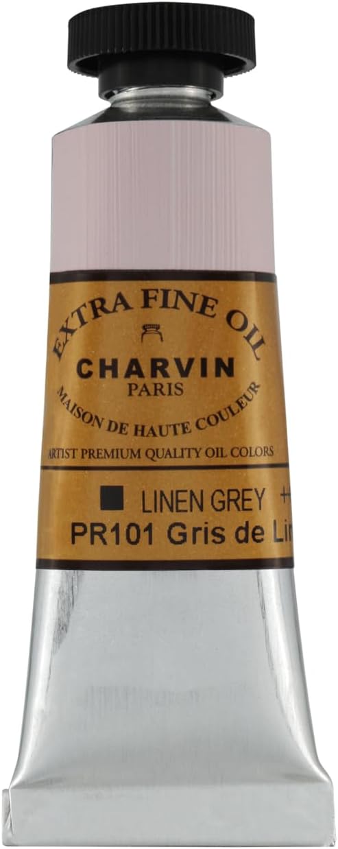 Charvin Extra Fine Oil Paint, Linen Grey 20 ml - Triple-Milled, Rich Texture, Poppy Oil-Based, Light-Fast, Handmade, Archival Quality