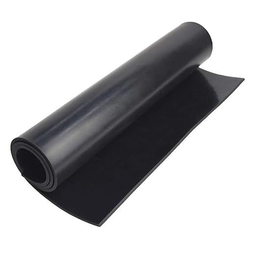 DOBTIM Neoprene Rubber Sheet Rolls 1/8 (.125)" Thick X 12" Wide X 24'' Long, Solid Rubber Strips Use for Gaskets DIY Material, Supports, Leveling, Sealing, Protection, Abrasion, Flooring, Black