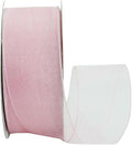 Ribbon Bazaar Sheer Organza Wired Ribbon - 100% Polyester Wire Edged Ribbon for Floral Decor, Table Arrangements, Apparel Embellishment & More - 1-1/2" Light Pink 25yd