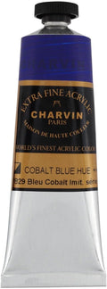 Charvin Extra Fine Professional Acrylic Paint - Cobalt Blue Hue, 60ml Tube, Triple-Milled, Lightfast Pigments, Open Stock Artist Acrylic Paints in Nature-Inspired Hues