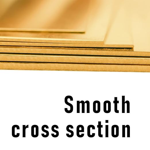 12 Gauge Brass Sheet，H62 Brass Plates Metal 0.079" Thickness x 3.9" Width x 3.9" Lenght, for Models, Crafts, Repairs, Electrical, 2Pcs