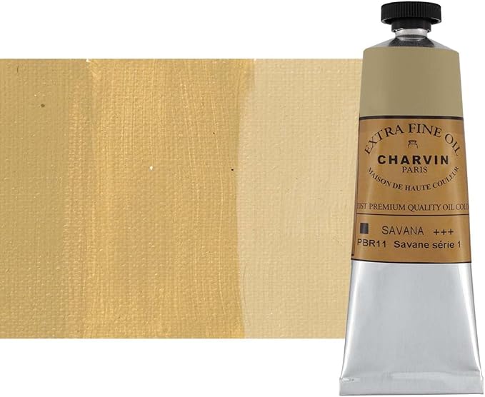Charvin Extra Fine Oil Paint, Savannah 60 mL - Triple-Milled, Rich Texture, Poppy Oil-Based, Light-Fast, Handmade, Archival Quality
