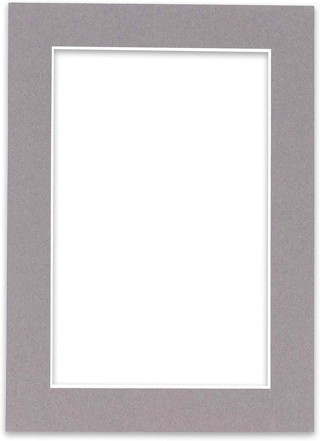 8x10 Mat Bevel Cut for 5x8 Photos - Acid Free Charcoal Grey Precut Matboard - For Pictures, Photos, Framing - 4-ply Thickness