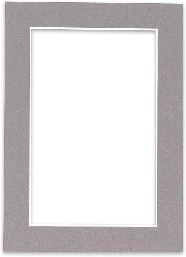 8x10 Mat Bevel Cut for 5x8 Photos - Acid Free Charcoal Grey Precut Matboard - For Pictures, Photos, Framing - 4-ply Thickness