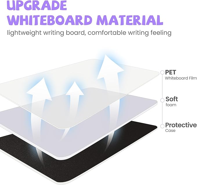 AGM Portable White Board Dry Erase, Double Sided Folding Whiteboards with Pen, Small Dry Erase Board for Study, Meeting, Doodling, Planning, Purple