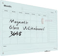Magnetic Glass Whiteboard - Glass Monthly Calendar Dry Erase Board 48"x36" Large Frameless Glass Board for Walls Office School and Home