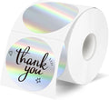 2" Circle Holographic Thermal Label Stickers, Round Printable Rainbow Glitter Thermal Printer Sticker Labels for Gift Wrapping, Self-Adhesive Name Price Tag DIY Custom Logo Design- Silver