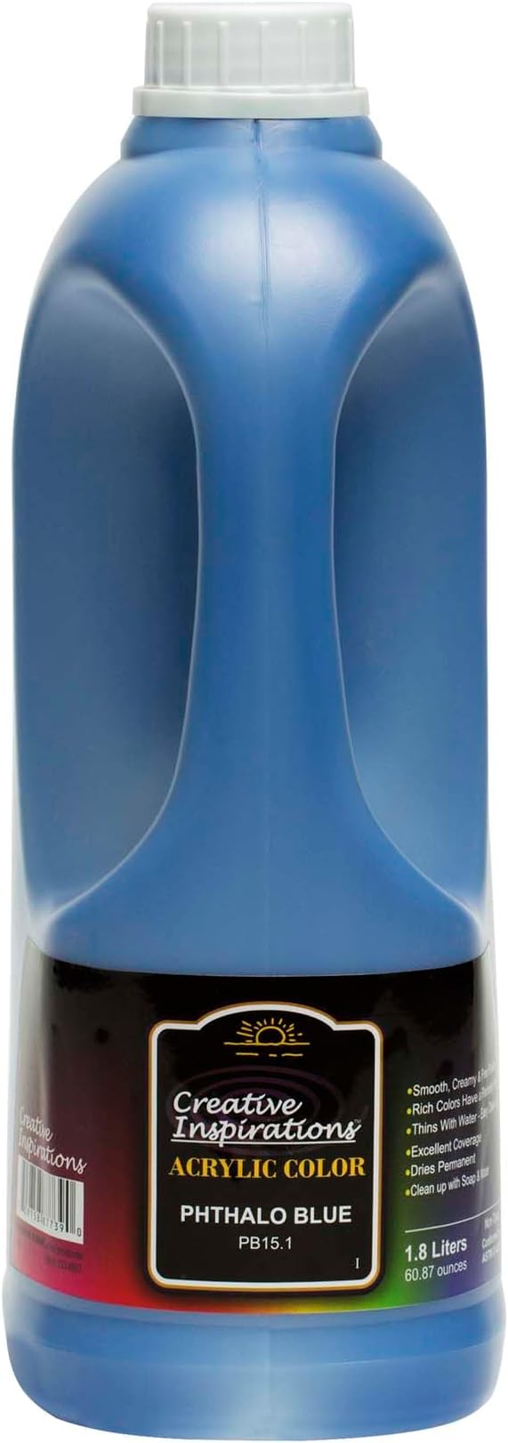 Creative Inspirations Acrylic Paint - Phthalo Blue - 1.8 Liter - Smooth & Creamy Consistency, Vibrant Pigmentation, Great Coverage for Artists - Clean Up with Soap & Water