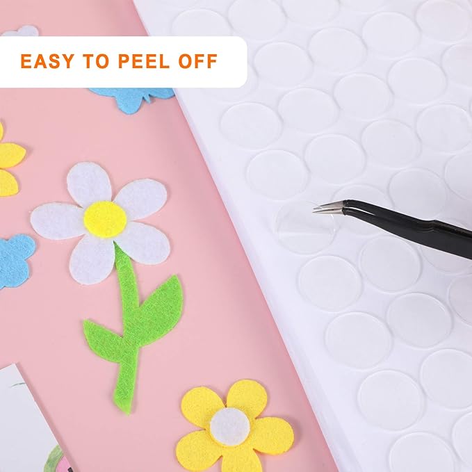 Zonon 200 Pcs Double Sided Adhesive Dots Clear Glue Point Tape Stickers Balloon Glue Round Mini No Traces Adhesive Sticker Dot Sticker for Classroom Decor Craft DIY Office (0.79 Inch/ 20 mm)