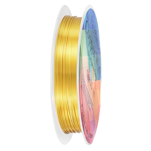 0.5 mm/24 Gauge Copper Wire for Jewelry Making, 20.3FT Copper Beading Craft Wire for Jewelry/Weaving/DIY Crafting/Planting, Color-Retaining [6.2M, Gold Tone]