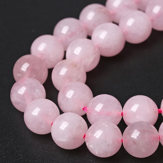 180pcs 4MM Natural Rose Quartz Stone Energy Healing Beads Round Loose Beads for Jewelry Making Bracelet Necklaces 2 Strands 32"