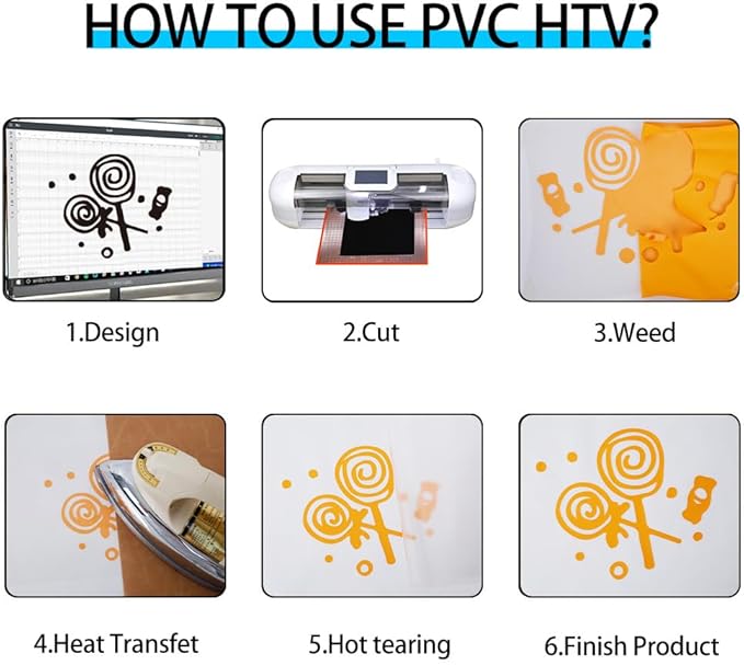 guangyintong Light Orange Heat Transfer Vinyl HTV Rolls, 12" x 8ft Light Orange Iron on Vinyl for T-Shirts Glossy Surface HTV Vinyl for All Cutter Machines Easy to Cut & Weed for Heat Vinyl Design