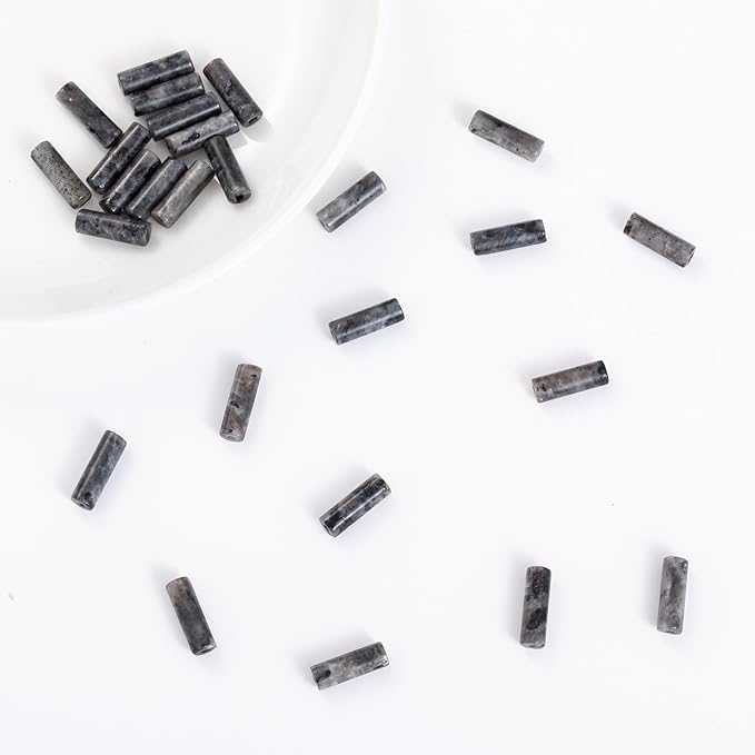 Natural Black Spectrolite Cylinder Tube Beads 4x13mm 38cm/str Loose Semi Gemstone Stone Beads for Making Bracelets Necklace Earrings