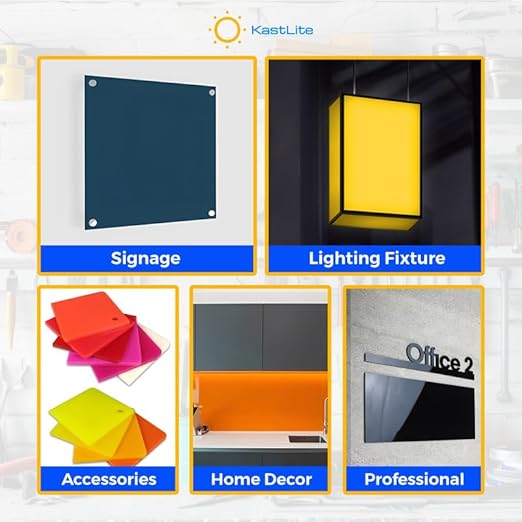 KastLite Colored Acrylic Sheets Nominal 6" x 6" - Plastic Sheet Easy to Cut, Saw, Shape, Laser Cut - Ideal for Arts & Crafts & DIY Projects- Durable, Lightweight, Scratch Resistant - Black 2 Pack