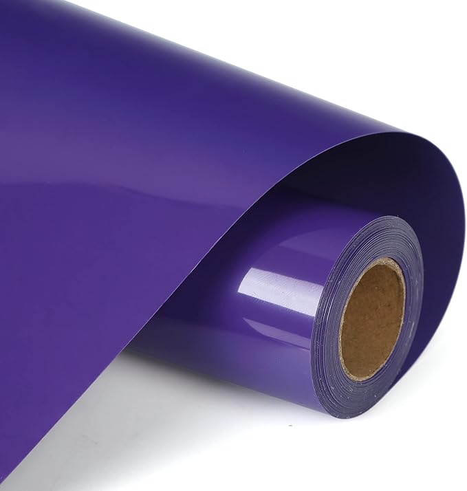 RENLITONG Purple HTV Iron on Vinyl 12Inch by 10ft Roll Heat Transfer Vinyl for T-Shirt HTV Rolls for All Cutter Machine - Easy to Cut & Weed for Heat Transfer Design