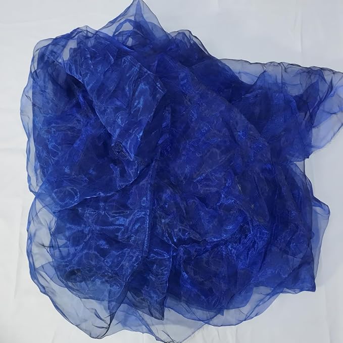 Two-Tone Iridescent Holographic Organza Fabric - 5.5 Yards | Lightweight Sheer Gauze Voile Tulle | for Dresses, Party Decor, DIY Crafts, Shiny Backdrops(Sapphire Black)