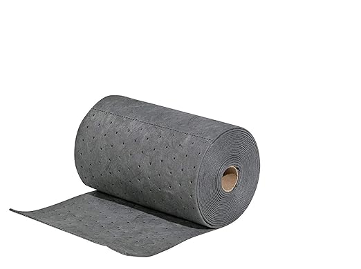 PIG Absorbent Mat Roll for Oil and Other Liquids - 1 Mediumweight Mat Roll - 10" x 25' - Absorbs up to 1.75 Gallons per Roll - PM50572