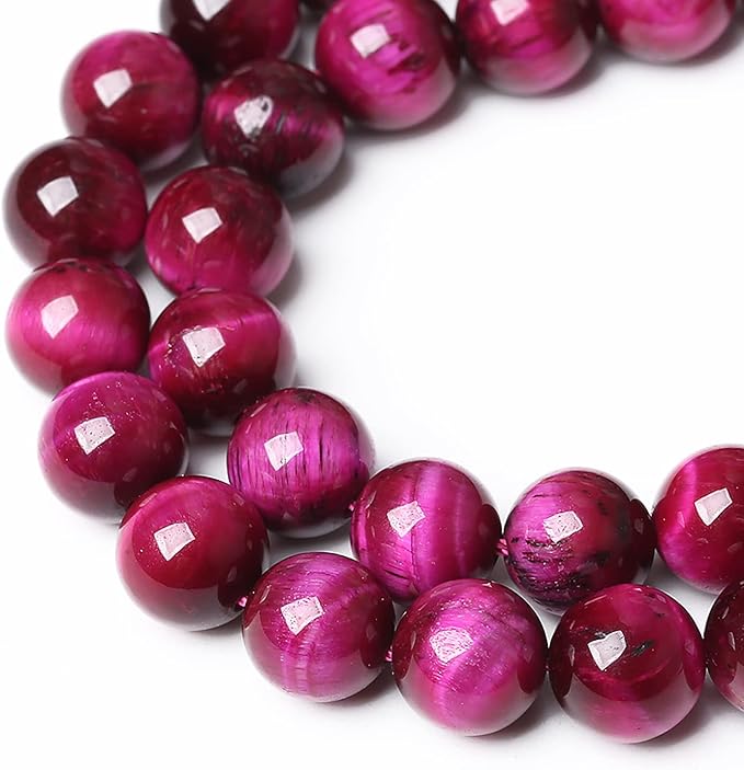 AAA Natural Rose Red Tiger Eye Agate Stone Round Loose Beads for Jewelry Making Semi-Precious Beads DIY Bracelet Necklace 4mm 90pcs(Rose Red Tiger Eye Stone, 4mm)