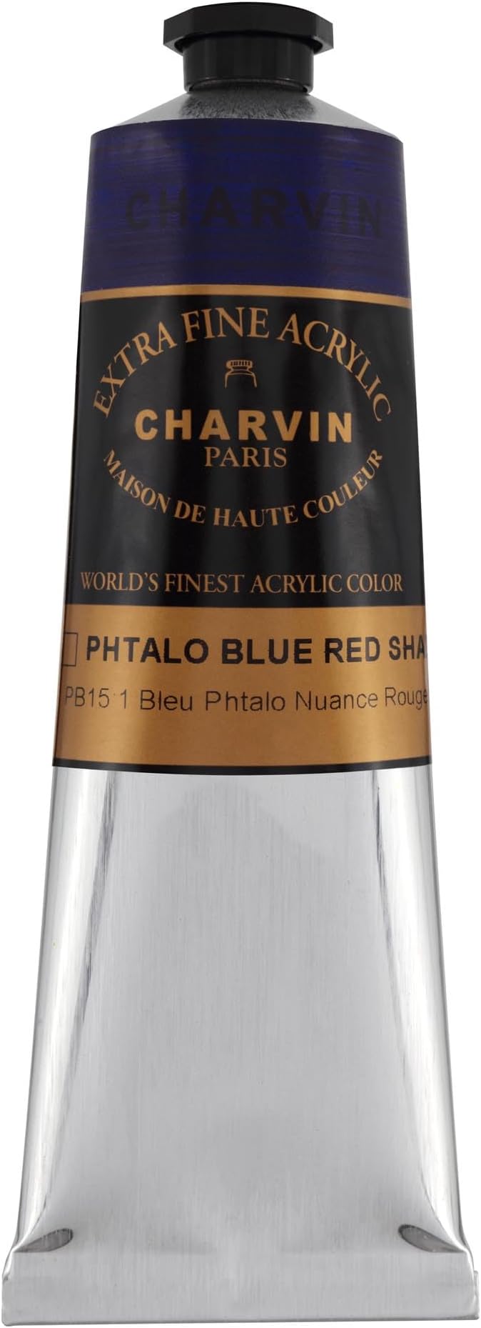 Charvin Extra Fine Professional Acrylic Paint - Phthalo Blue (Red Shade), 150ml Tube, Triple-Milled, Lightfast Pigments, Open Stock Artist Acrylic Paints in Nature-Inspired Hues