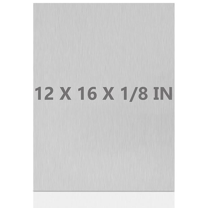 6061 T651 Aluminum Sheet Metal 12 x 16 x 1/8 (0.125”) Inch Flat Plain Aluminum Plate Covered with Protective Film, Heat Treatable Rectangle 3MM Aluminum Metal Plate for Industrial, Crafting