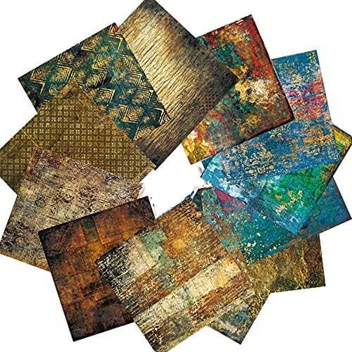Scrapbook Paper Pad 6x6 Vintage Colored Paper, Single-Sided Decopodge Paper,Colorful Cardstock Paper Scrapbooking DIY Decorative Background Cardmaking Supplies, Junk Journal Craft Paper-24Pcs