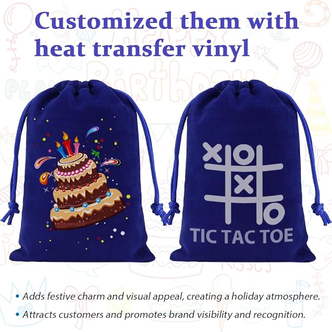 Shintop 20pcs Velvet Gift Bags, 4x6inch Blue Jewelry Bags Drawstring Coin Pouches for Dice Custom Packaging