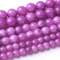 60PCS 6MM Purple Jade Beads Stone Beads Energy Healing Beads for DIY Jewelry Bracelet Necklace Making for Jewelry Making15Inch
