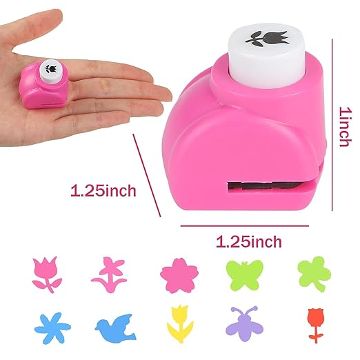 LOVEINUSA 10 PCS Flower Shaped Craft Hole Punch Set for DIY Crafting, Scrapbooking,Tissue Paper for Gift Bags, Festival Wedding Paper DIY Projects, Gift Tags, Mini Cutter Nail Arts Crafts