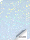 Printable Holographic Sticker Paper,20 Sheets 11 x 8.5''glass fragment Printable Waterproof Sticker,Rainbow Vinyl Sticker for Inkjet or Laser Printer