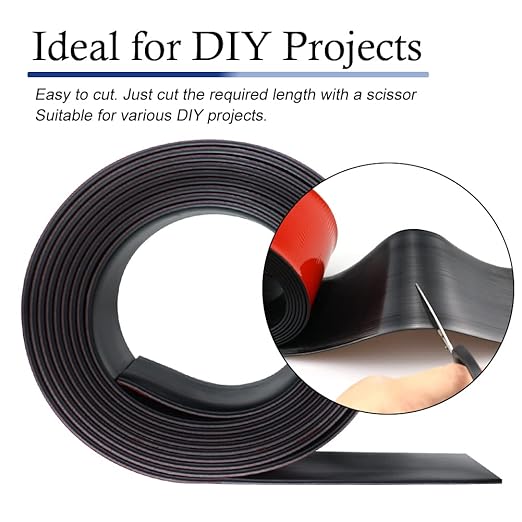 Neoprene Rubber Strips Self Adhesive Solid Rubber Sheets, Rolls & Strips for DIY Gaskets Crafts Pads Seals Warehouse Flooring Neoprene Sheet with Adhesive Backing (6" Wide x 1/5" Thick x 10' Long)