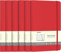 Comix 6 Pack Lined Journal Notebooks for Work, 240 Pages, 5.5"x8.3", Red, Hardcover, A5 Medium College Ruled, Journaling Notebooks for Notes-taking, Fits for Office School Home