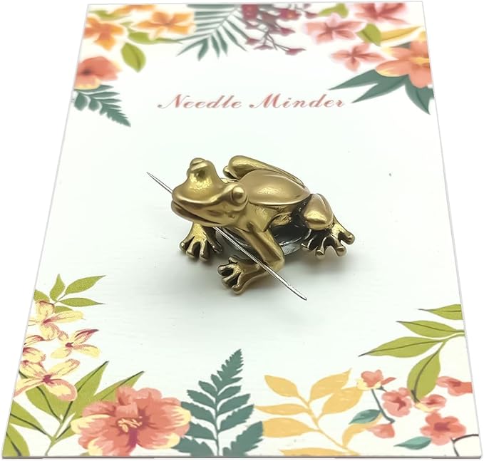Mini Brass Frog Needle Minder, Magnetic Needle Nanny, Needle Minder Magnet, Handmade Needlework Accessories Organizer