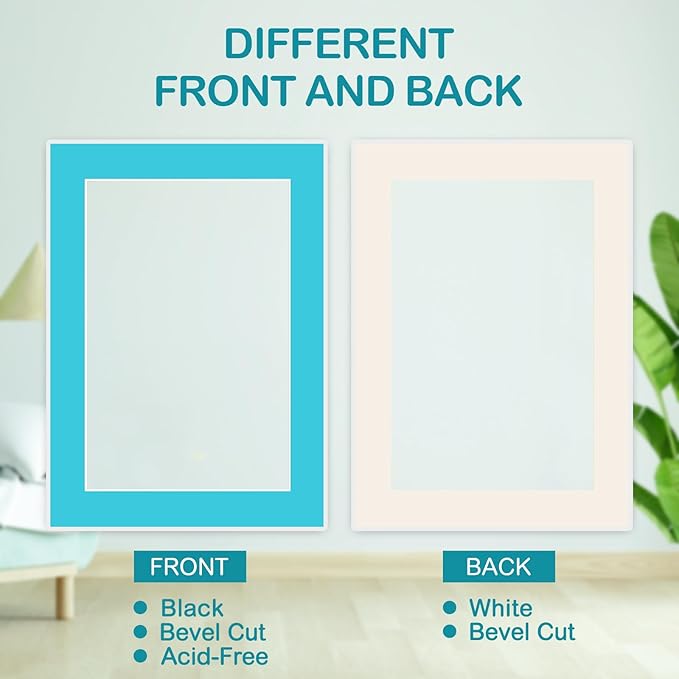 15 Pack 4x6 Picture Mats, Mixed Colors Frame Mattes for 3x5 Pictures Photo Frame Mat Core Bevel Cut Mat Board Show Kit for Photos, Prints, Artworks