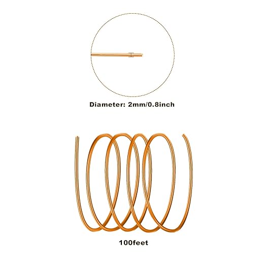 2mm Aluminum Wire - 100ft, 12 Gauge, Bendable Anodized Metal for Sculpting, Jewelry Making, Armature Making, Wire Weaving & Wrapping, Crafting