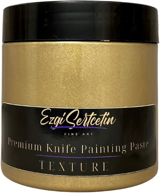 Premium Palette Knife Painting Paste|Texture Paste|Authentic Bright Colors|Ready to Use|Easy to Apply| 6oz (24K Gold)