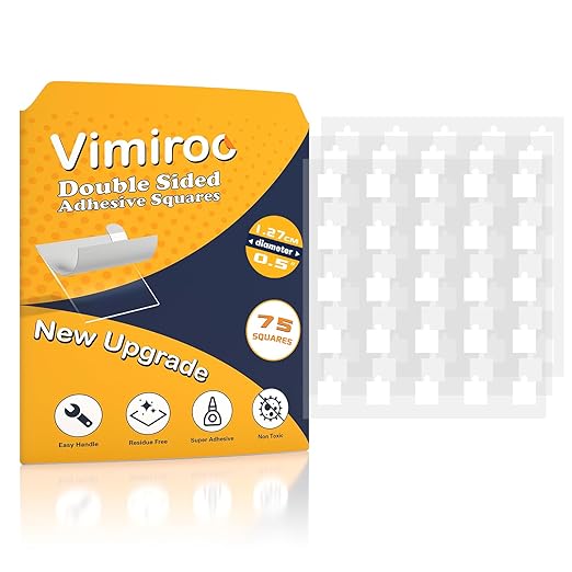 0.5'' Double Sided Adhesive Dots, 75Pcs Clear Adhesive Mounting Putty, Waterproof No Residue Adhesive Putty, Sticky Putty for Wall Hanging, Crafts, Posters Festival Decoration Museum