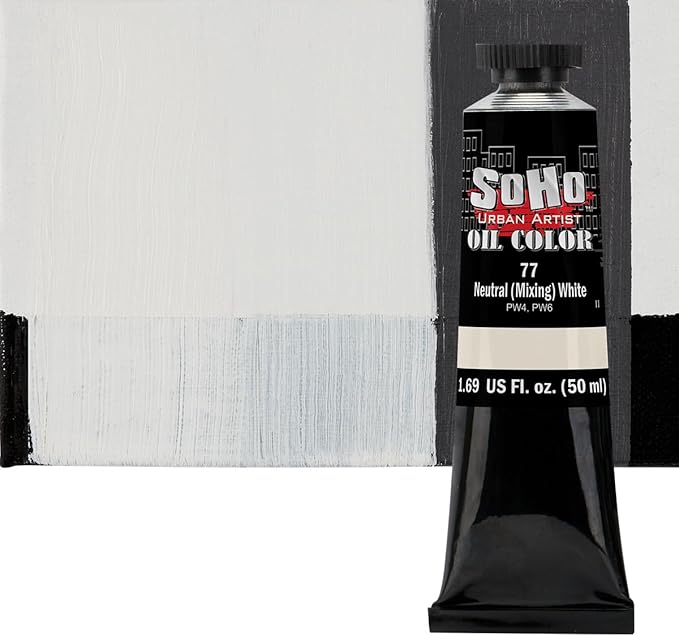 Soho Urban Artist Oil Paint - Neutral White (Mixing), 50 ml Tube - Best Valued Oil Colors for Painting, Excellent Pigment Load