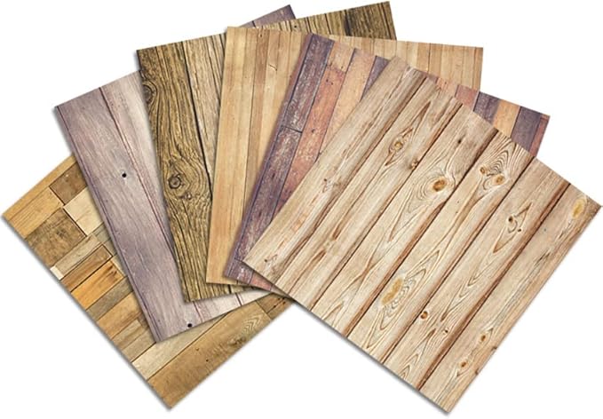 6x6 Inch Scrapbook Paper Pad, Single Sided 12 Unique Vintage Wood Designs for DIY Craft Projects, Card Making and Album Decoration-24 Sheets