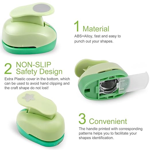 UCEC Craft Hole Punch, 9 Pcs 5/8 Inch Paper Punches for Crafting Hole Punch Shapes Hole Puncher for Crafts, Different Shape Crafting Designs for Crafting & DIY Projects