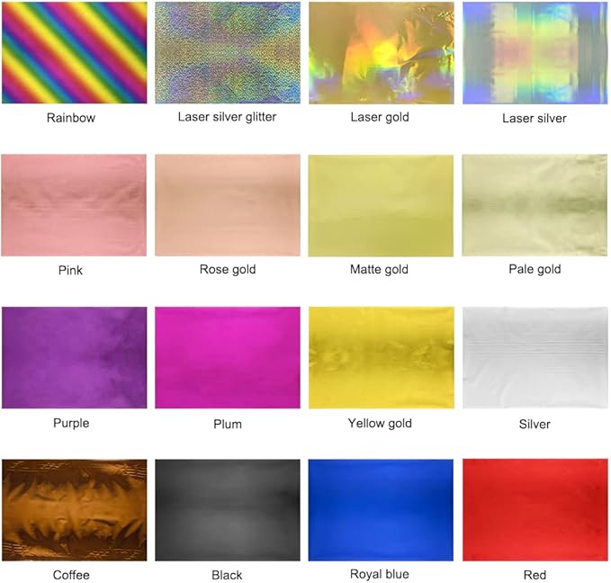 50 Sheets Toner Reactive Foil Sheet for Crafts Paper Holographic Heat Transfer Craft Foil Paper for Scrapbooking Stamping Cardstock Heat Transfer DIY Crafts Accessories 7.9 x 11.4inch