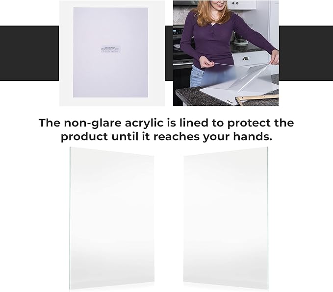 CountryArtHouse Non-Glare Acrylic Replacement for 11x20 Picture Frame, Replacement Plexiglass for 11x20 Photo Frame, UV-Resistant Non-Glare Acrylic Cover Sheet