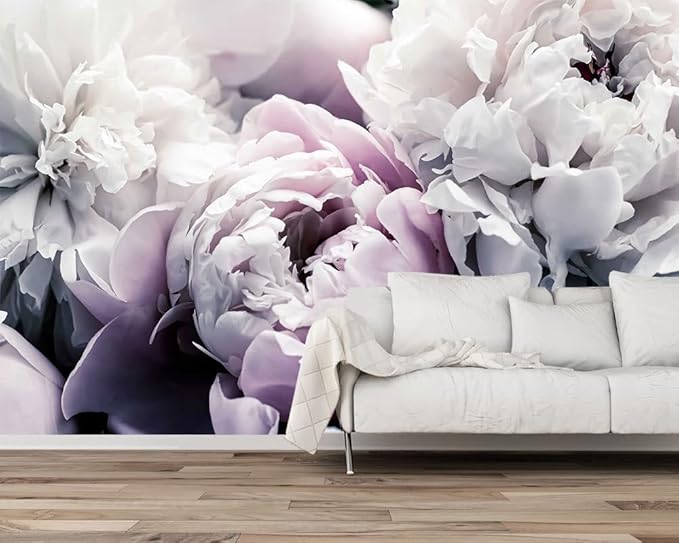 Floral Wallpaper Mural Large Rose Flowers Mural for Bedroom Living Room Wall (not self-Adhesive)