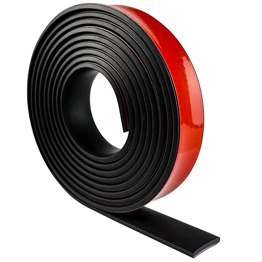 Neoprene Rubber Strips Self Adhesive Solid Rubber Sheets, Rolls & Strips for DIY Gaskets Crafts Pads Seals Warehouse Flooring Neoprene Sheet with Adhesive Backing (1" Wide x 1/5" Thick x 10' Long)
