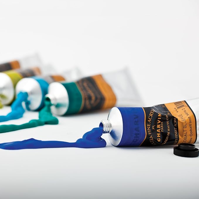 Charvin Extra Fine Professional Acrylic Paint Set for Artists, Earth Shades - Bonjour Set of 9, 20 ml Tubes, Triple-Milled, Lightfast Pigments, Artist Acrylic Paints in Nature-Inspired Hues
