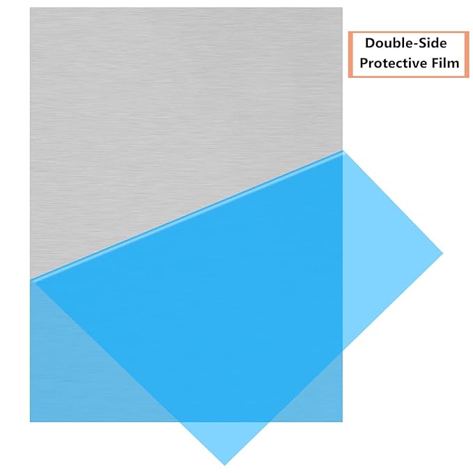 6061 T651 Aluminum Sheet Metal 12 x 16 x 1/8 (0.125”) Inch Flat Plain Aluminum Plate Covered with Protective Film, Heat Treatable Rectangle 3MM Aluminum Metal Plate for Industrial, Crafting