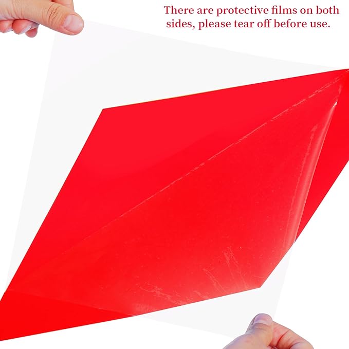 Lystaii 9pcs Christmas Lighting Gel Filter 11.8 x 11.8 Inches Gel Light Filter Color Correction Colored Overlays Transparent Color Filters Film Plastic Sheets for Video Photo Stage Studio (Red Green)